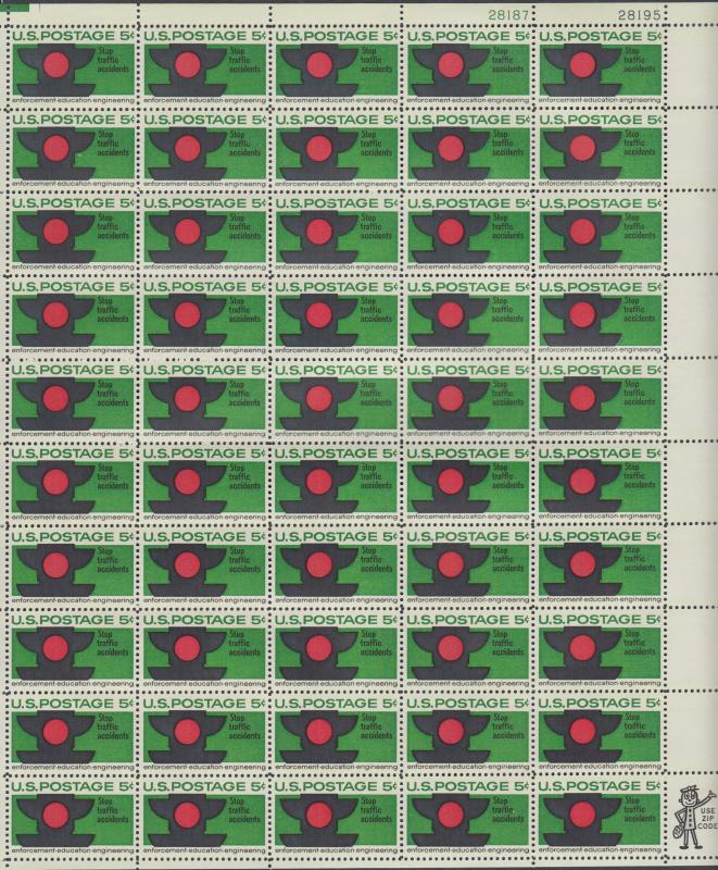 US #1272   Traffic Safety   Full sheet of 50  MNH