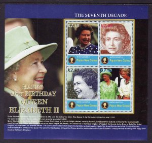 Papua New Guinea-Sc#1208-unused NH sheet-Royalty-QEII 80th B