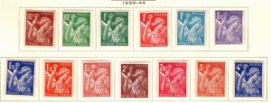 FRANCE Scott 375-387 Unused  complete 1939-44  issue Just stamps shown.