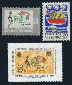 Argentina 863-864,B51,MNH.Michel 1001-1003. Children's drawings, 1968.