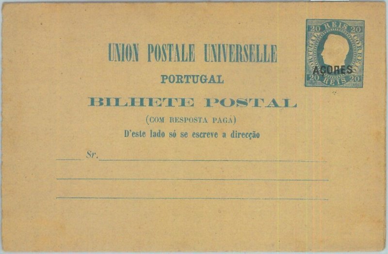 85302 - AZORES - POSTAL HISTORY - STATIONERY Card  Higgings & Gage # 6 1878