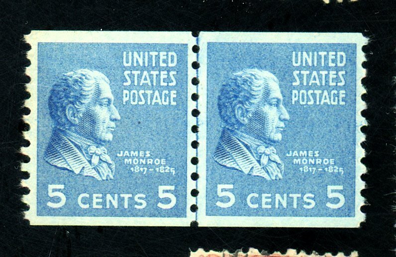 845 MINT LINE PAIR VF OG NH Cat $28