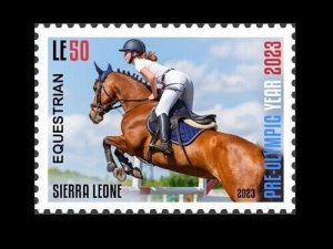 SIERRA LEONE 2023 STAMP 1V - OLYMPIC GAMES 2024 - EQUESTRIAN HIPPISM HORSE - MNH-