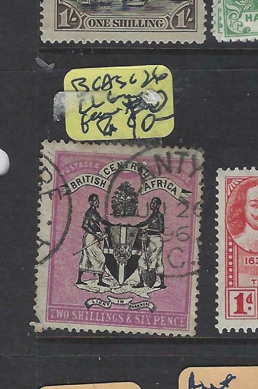 BRITISH CENTRAL AFRICA (PP2501B)  ARMS 2/6 SG 26 LL CORNER TORN  FU