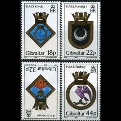 GIBRALTAR 1988 - Scott# 528-31 Navy Crests Set of 4 NH