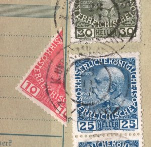 AUSTRIA Stamp Scott.115b 10h Variety BISECT (1908-13) Piece Used {BPA Cert}SS901