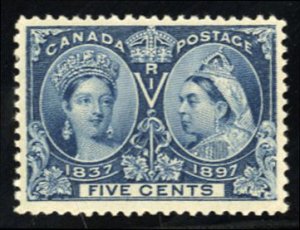 Canada #54 Cat$70, 1897 5c deep blue, never hinged, well centered