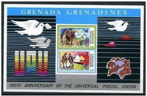 Grenada Grenadines MNH S/S 28 100th Ann. U.P.U. 1974