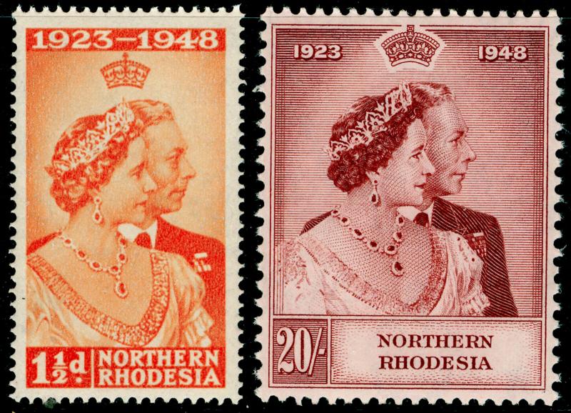 NORTHERN RHODESIA SG48-49, COMPLETE SET, NH MINT. Cat £100. RSW.