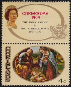 Cook Islands 1969 MH Sc #269 4c Holy Family della Porta Christmas with tab