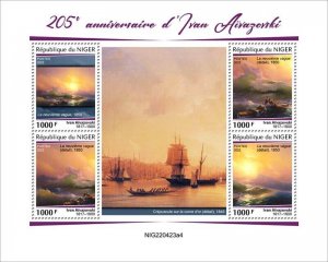 Niger - 2022 Russian Artist Ivan Aivazovsky - 4 Stamp Sheet - NIG220423a4