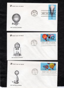 2033-2035 Hot Air Ballooning, FDC set/3 Readers Digest