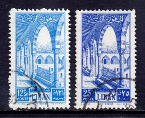 Lebanon - Scott #281, 282 - Used - SCV $3.75