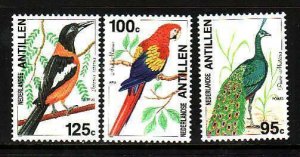 Netherlands Antilles-Sc#714-16- id8-unused NH Birds-1994-Parrots-         