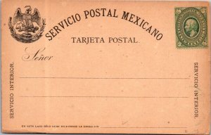 SCHALLSTAMPS MEXICO 1884 POSTAL HISTORY STATIONERY POSTCARD SERVICIO INTERIOR