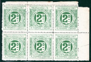 GB Ireland RAILWAY QV Letter Stamp 2d TRALEE & DINGLE TRAMWAY Mint BLOCK ZR103