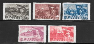 Romania Scott B363-67 Unused LHOG - 1947 Labor Day Issue - SCV $1.50