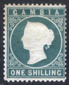 Gambia 1880 1s Deep Green Wmk CC SIDEWAYS Scott 11av SG 20A MH SG Cat£650($793)