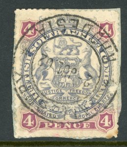 Southern Rhodesia 1897 British South Africa QV 4d SG #70 VFU A525