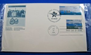 CANADA & UNITED STATES JOINT ISSUE  1984  -  SCOTT # 1015 & 2091  FDC  (GG-C32)