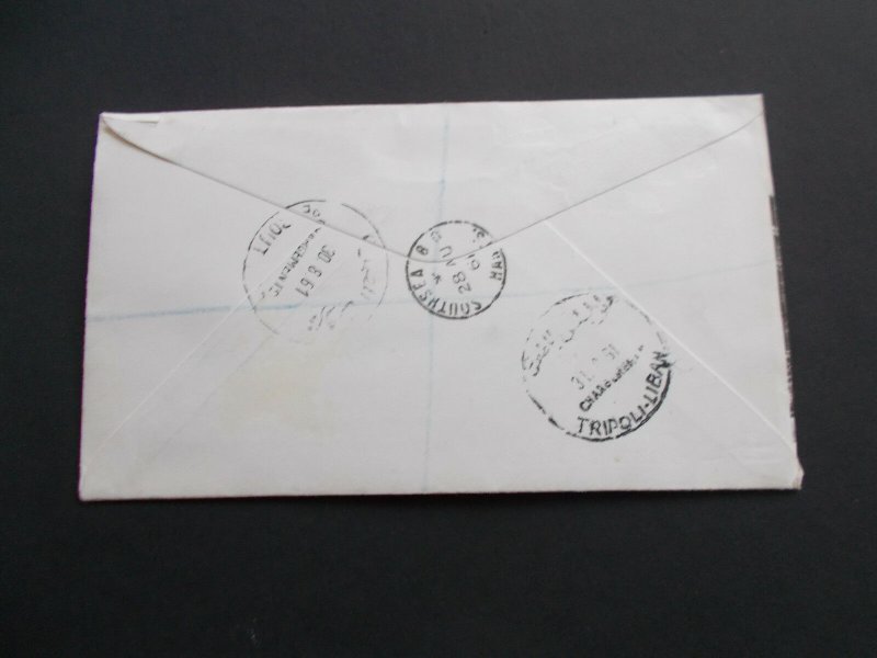 1961 Post Office Savings Bank First Day Cover with Hants Cds + Tripoli & Beirut