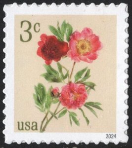 SC#5899 3¢ Peonies Single (2024) SA