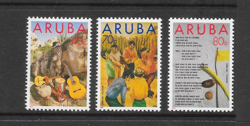 ARUBA #92-94 FORKLORE-MUSIC  MNH