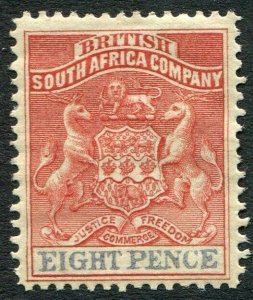 RHODESIA-1892 8d Red & Ultramarine Sg 24 MOUNTED MINT V48410