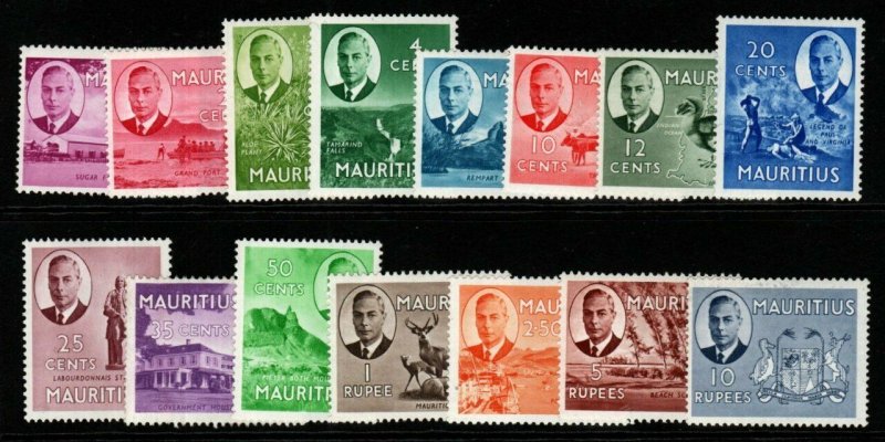 MAURITIUS SG276/90 1950 DEFINITIVE SET MNH