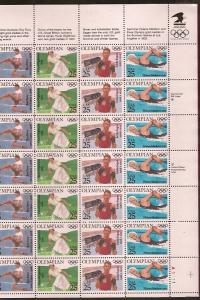 #2496-2500 Olympics Full Sheet Mint NH