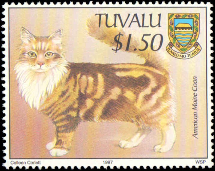 Tuvalu #746-749, Complete Set(4), 1997, Cats, Never Hinged