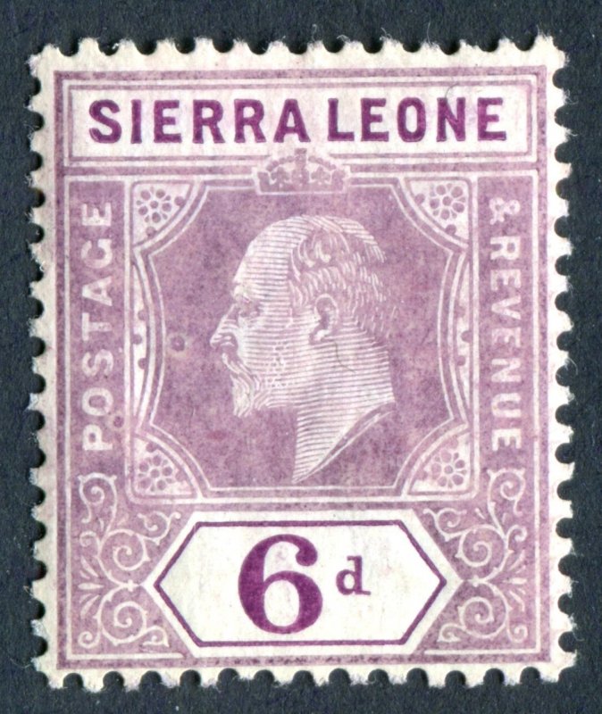 Sierra Leone 1907 KEVII. 6d dull & bright purple. Mint. LH. SG107.