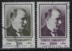 TURKEY, 2485-2486, USED, 1990 Ataturk type