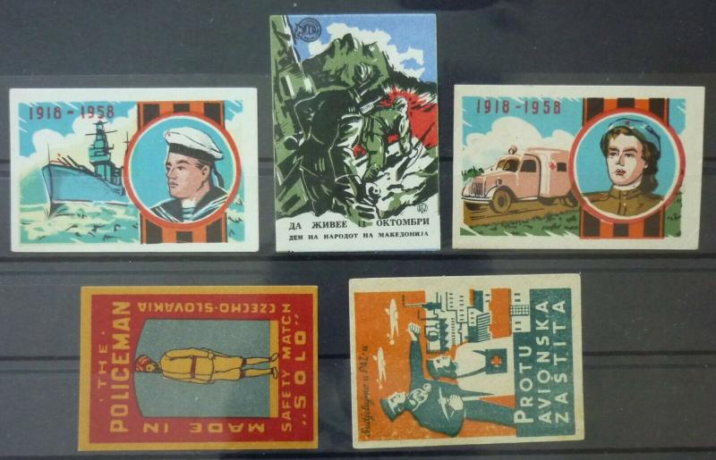 Match Box Labels ! military army police solider ship guns czechoslovakia GN3