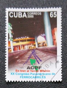 CUBA Sc# 4120  PAN AMERICAN RAILWAY CONGRESS train Pan Am  2000 used cto