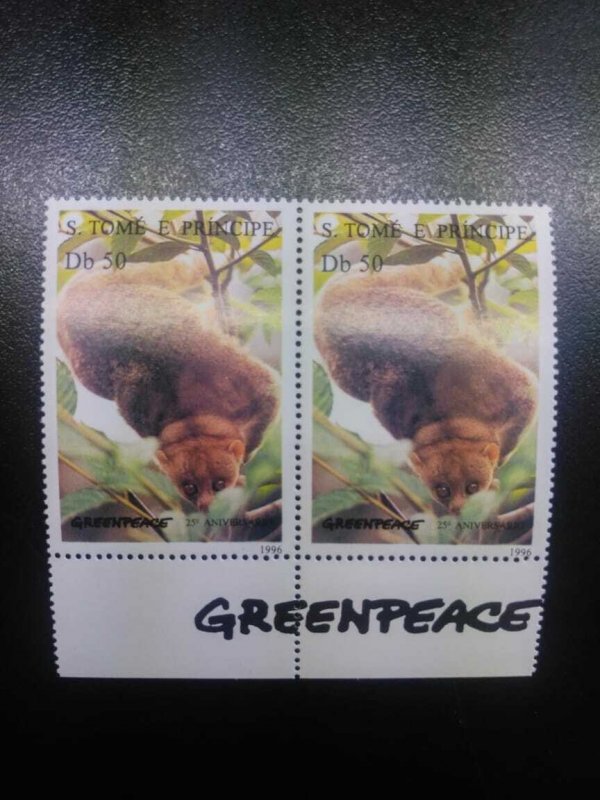 O -r) 1996 SAO TOME AND PRINCIPE, GREENPEACE - POTTO SC 1237 50d, MNH 