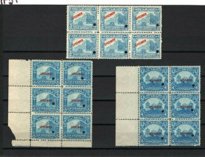 NICARAGUA Stamps ABNCo. *SPECIMEN* 1c 2c & 3c BLOCKS OF SIX {3} UM MNH MF59