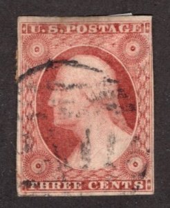 United States Scott #11 USED LC PH rem, pencil note on back,  strong color.