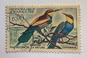 France 1960 Scott 981 used- 0.50fr,  Nature protection, Bird, European Bee-eater