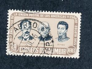 Colombia 1955 Scott C278 used - 20c, Marti, Hidalgo & Petion