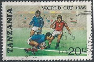 Tanzania 344 (used) 20sh World Cup Soccer (1986)