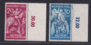 German occupation stamps Rhine Palatinate  #6NB1-6NB2 used 1948