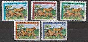 1999 Burkina Faso Mi. 1623 - 1627 Philexfrance Lions Lions Fauna Fauna 5 Val.-