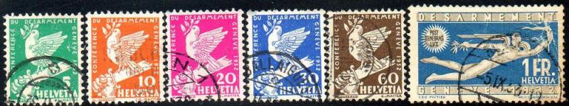 Switzerland Scott  210-215  Used  Complete  