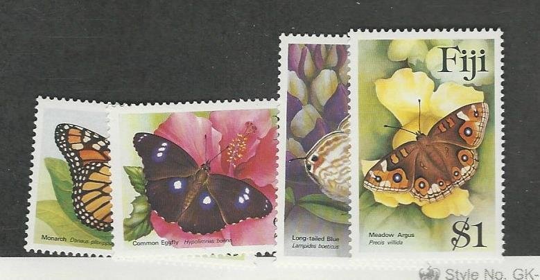 Fiji, Postage Stamp, #523-526 Mint NH, 1985 Butterflies