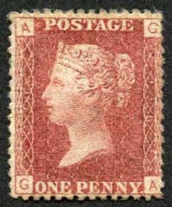 SG43 Penny Red (GA) Plate 116 Mint  (some toning)