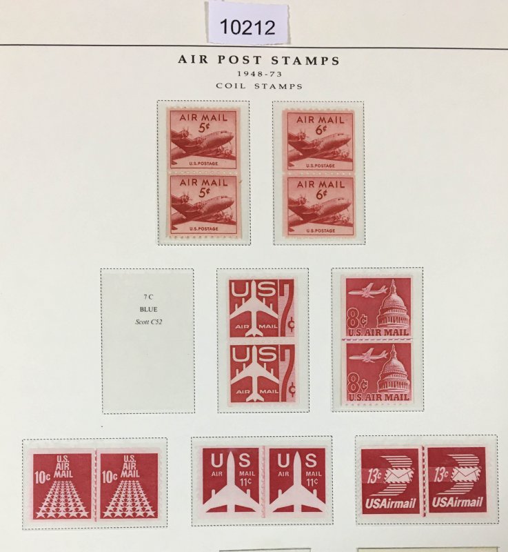 MOMEN: US STAMPS # C37 / C83 1948 -1973 MINT OG NH COLLECTION LOT # 10212