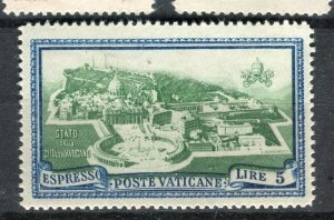 VATICAN; 1945 early Express issue fine Mint hinged 5L. value