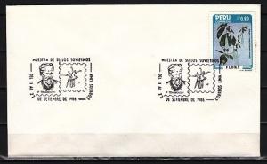 Peru, 11-22/SEP/86 issue. Composer Tchaikovsky cancel on Envelope.