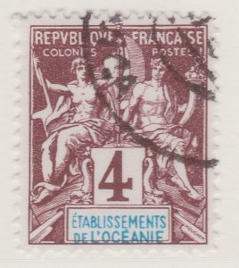 French Colony FRENCH POLYNESIA 1892-1907 4c Used Stamp A30P2F40370-